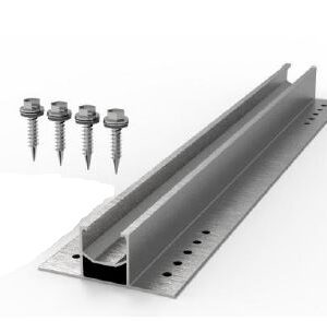 Trapezoidal sheet metal rail 380mm set incl thin sheet metal screws