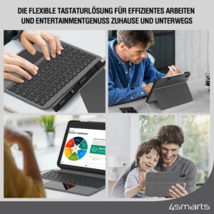 4smarts Tastatur Case 2in1 Solid Smart Connect für Apple iPad (10. Gen.) graphit